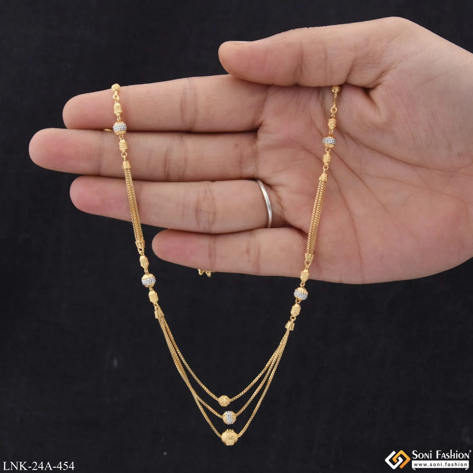 1 Gram Gold Plated Best Quality Funky Design Necklace for Ladies - Style A454