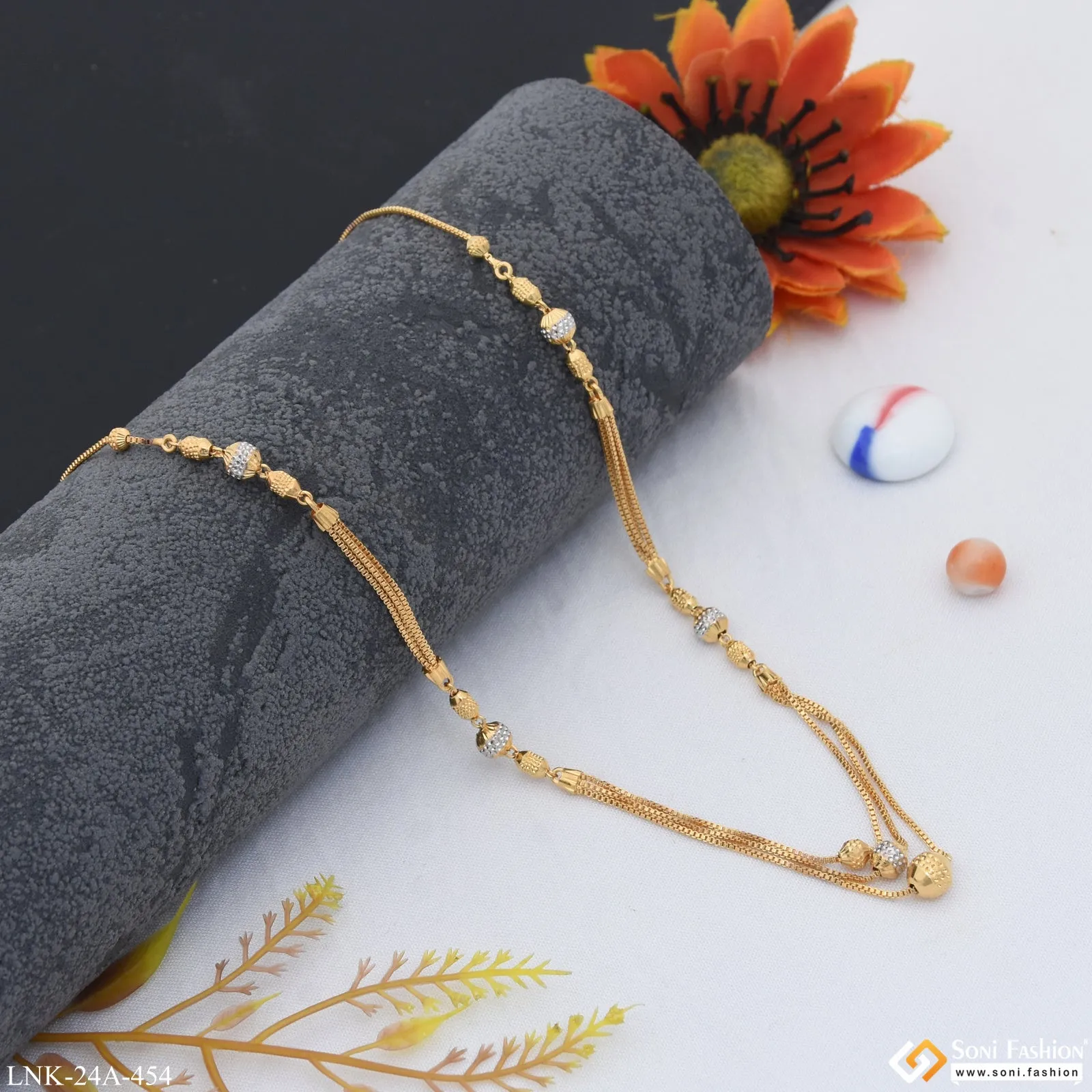 1 Gram Gold Plated Best Quality Funky Design Necklace for Ladies - Style A454