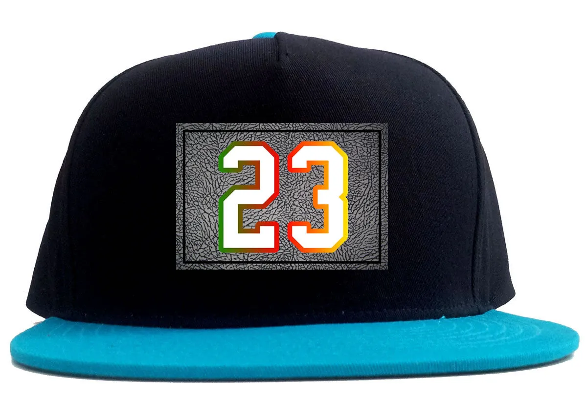 23 Cement Print Colorful Jersey 2 Tone Snapback Hat