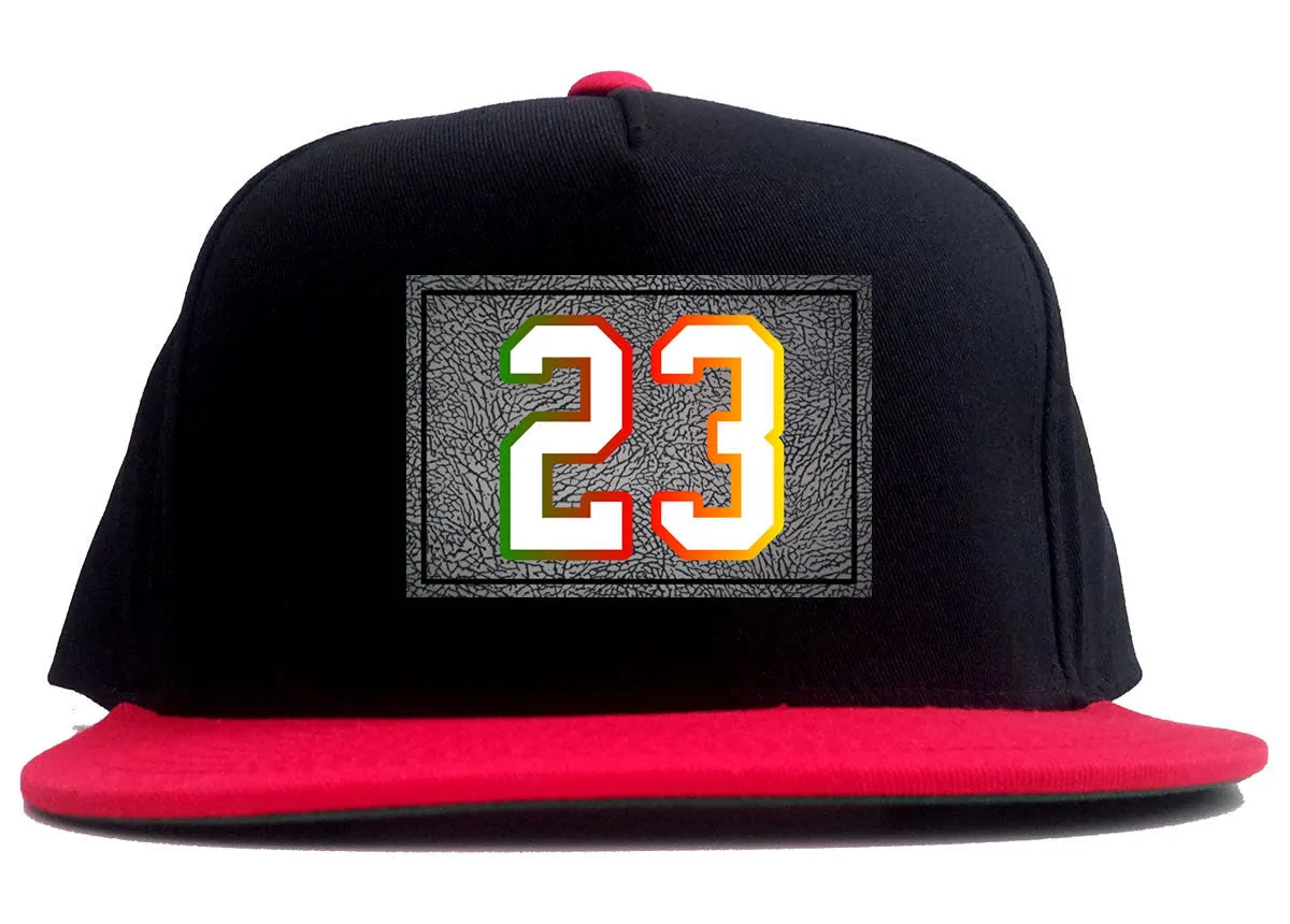23 Cement Print Colorful Jersey 2 Tone Snapback Hat