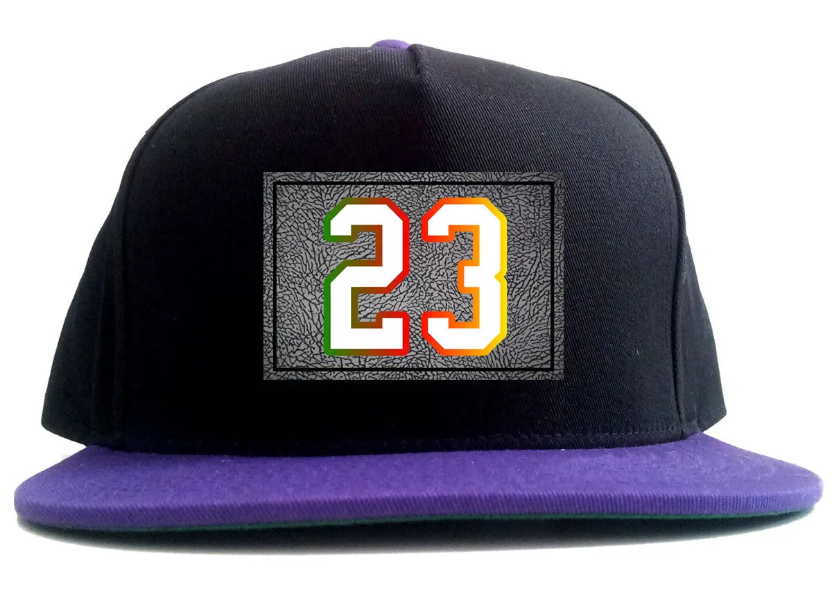23 Cement Print Colorful Jersey 2 Tone Snapback Hat