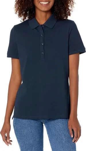 Amazon Essentials Women's Short-Sleeve Polo Shirt (Available in Plus Size)