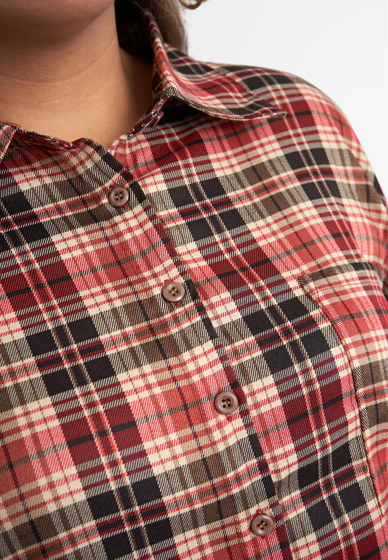 Arabella Long Sleeve Checkered Button Shirt
