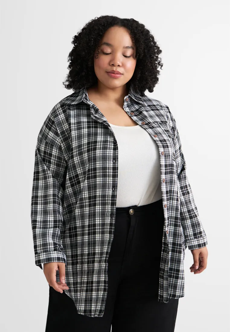Arabella Long Sleeve Checkered Button Shirt