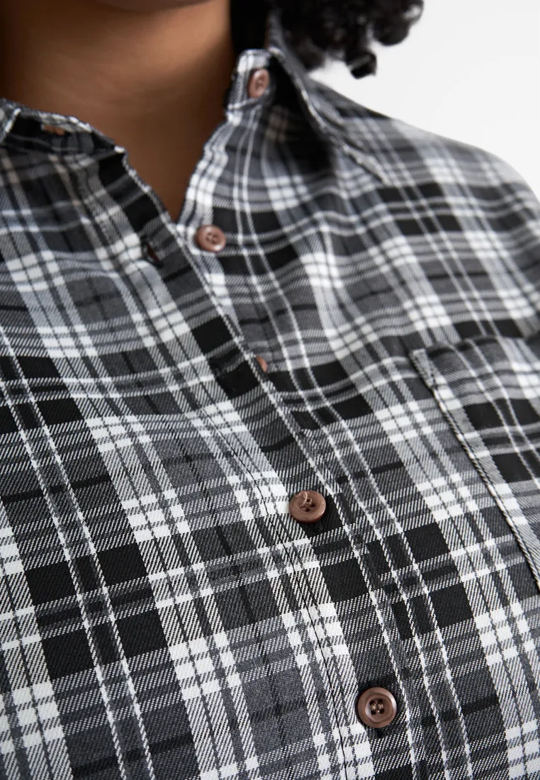 Arabella Long Sleeve Checkered Button Shirt