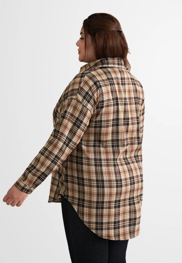 Arabella Long Sleeve Checkered Button Shirt