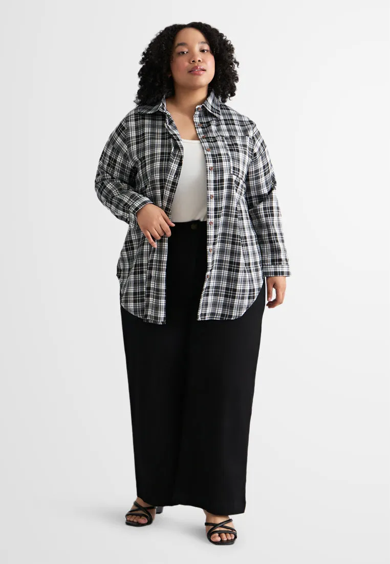 Arabella Long Sleeve Checkered Button Shirt