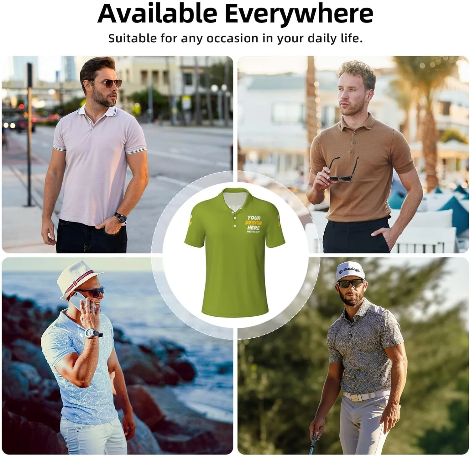 Custom Polo shirts Add Your Text Picture Name Logo Casual Custom Polo shirt Fashion Custom Polo shirts