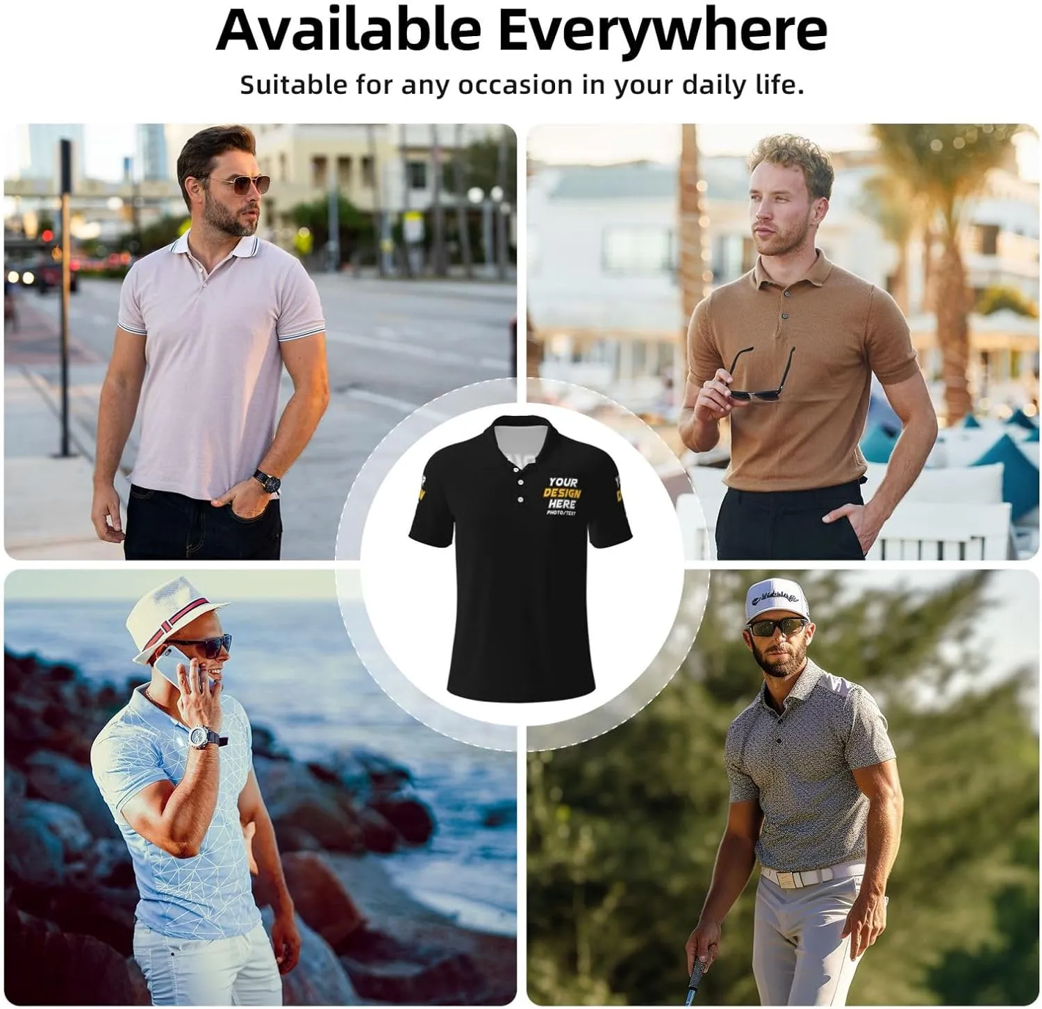 Custom Polo shirts Add Your Text Picture Name Logo Casual Custom Polo shirt Fashion Custom Polo shirts