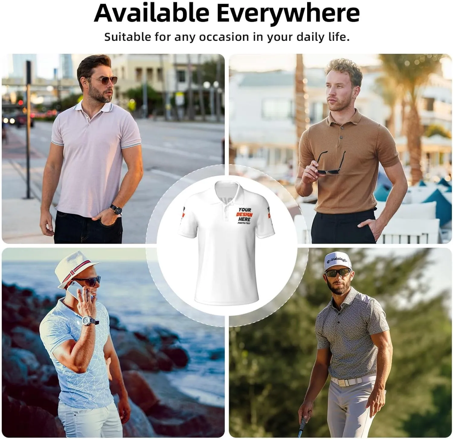 Custom Polo shirts Add Your Text Picture Name Logo Casual Custom Polo shirt Fashion Custom Polo shirts