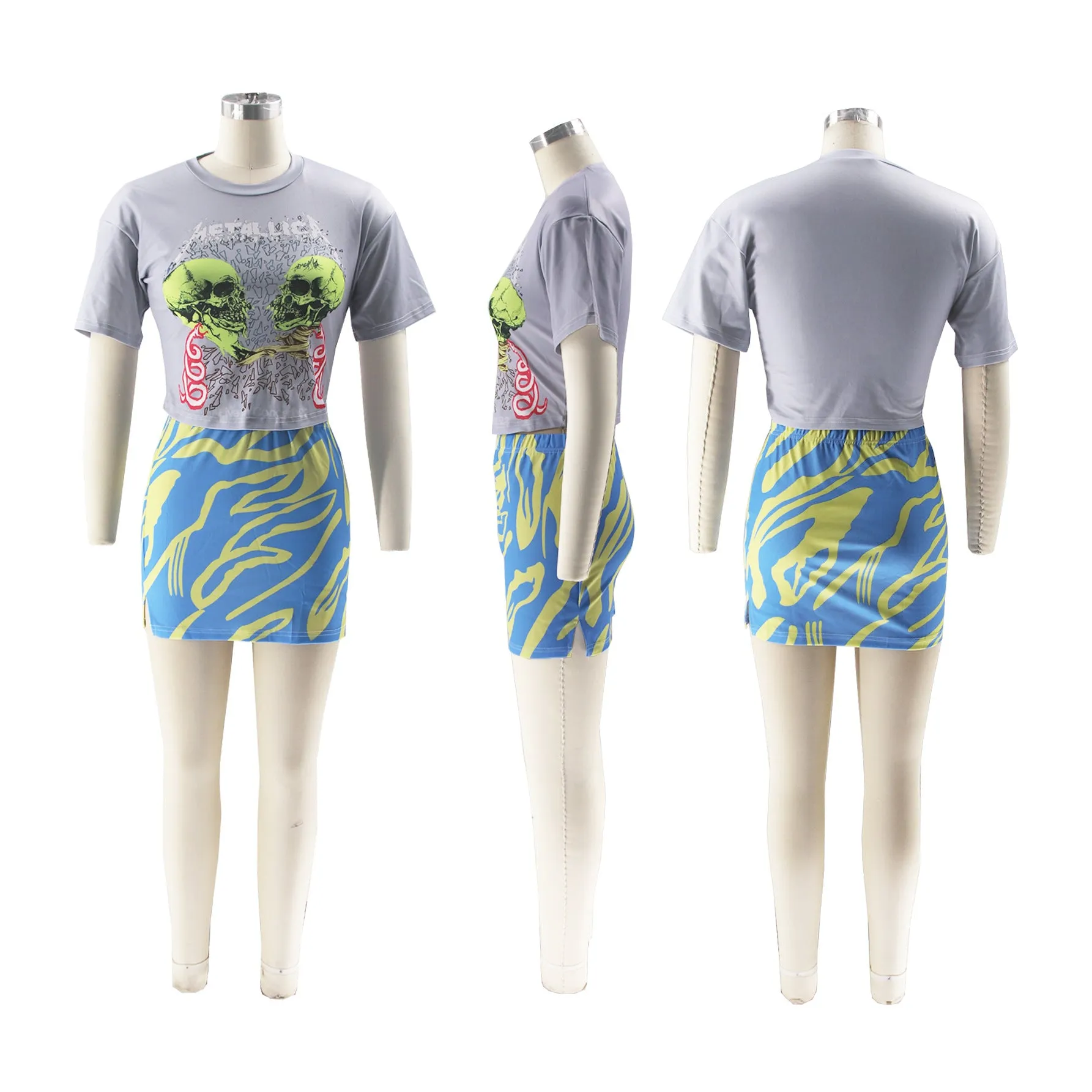 Fashion short sleeve t-shirt trend print set AY3536