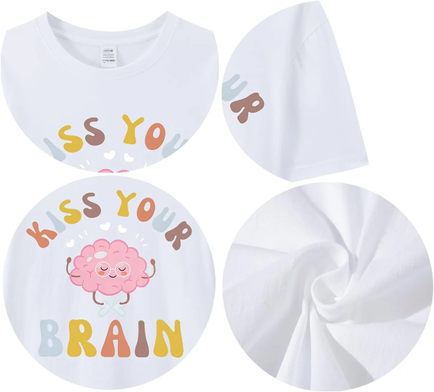 Funny Teacher Shirts for Women Kiss Your Brain Teacher T Shirt Special Education Teacher Life Tops Cute Graphic Tee