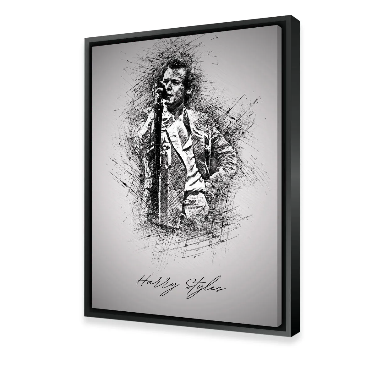 Harry Styles with mic Wall Art