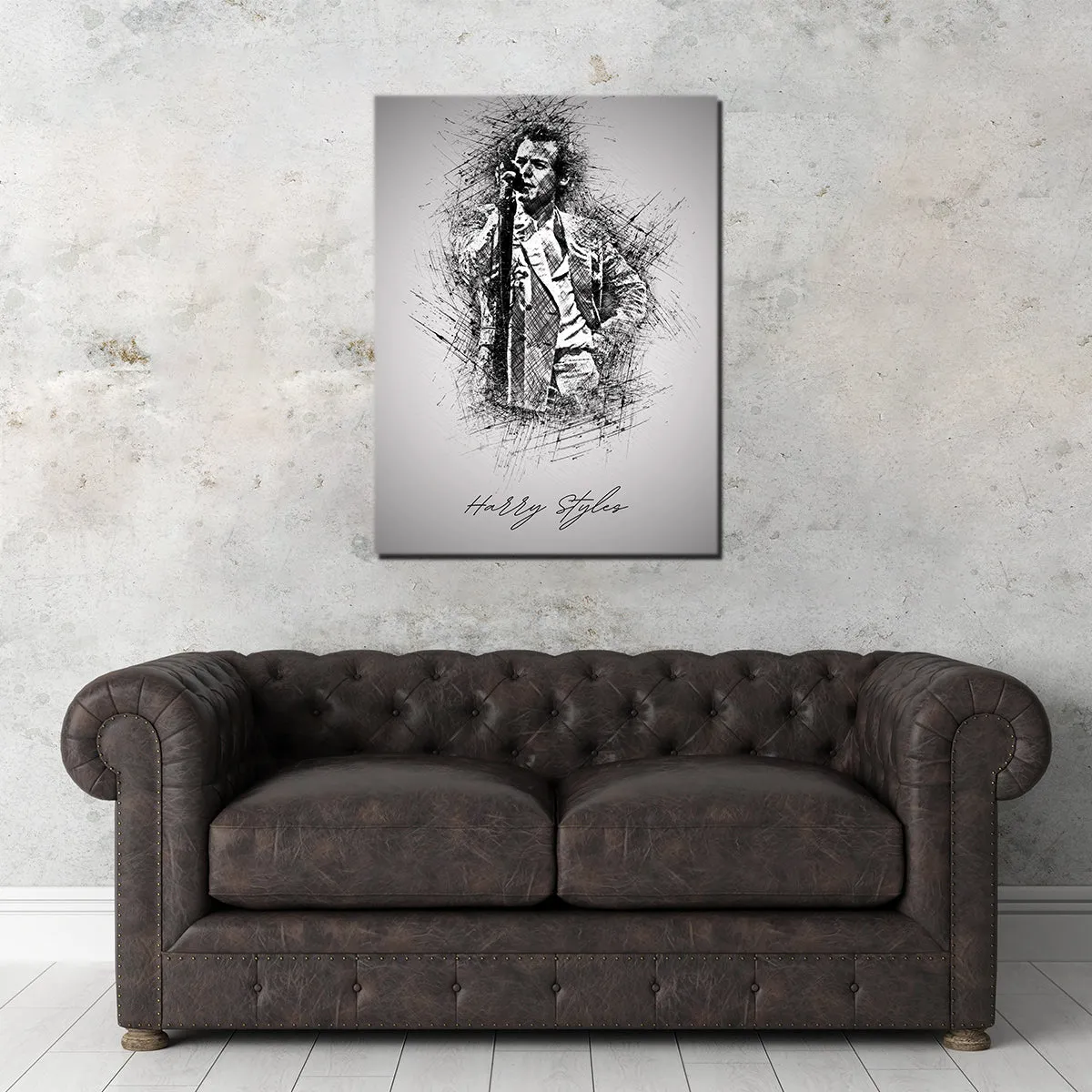 Harry Styles with mic Wall Art