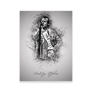 Harry Styles with mic Wall Art