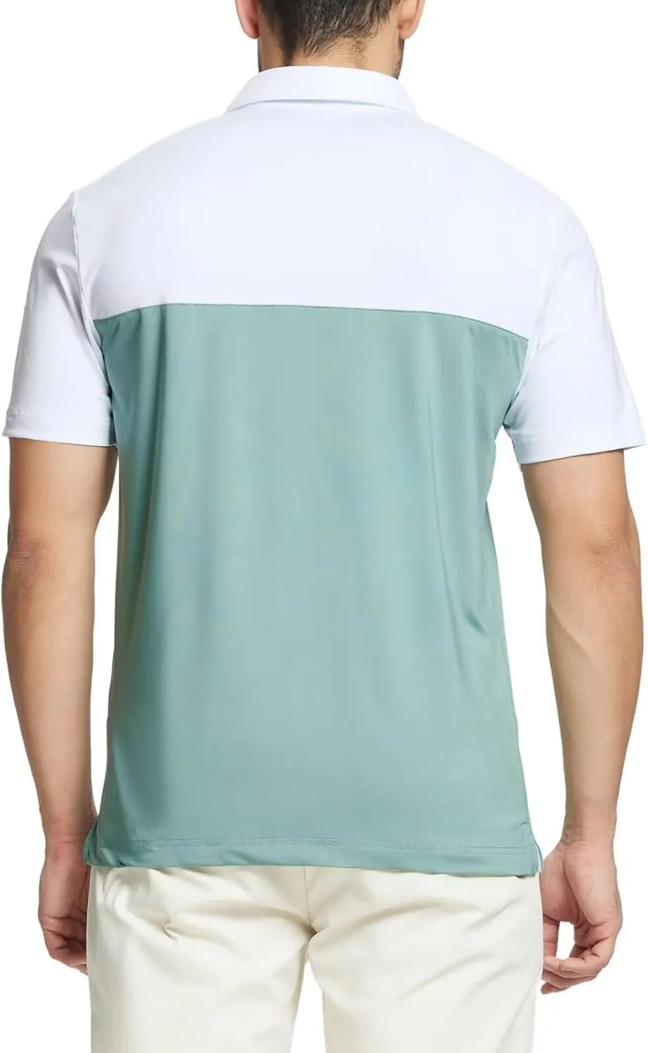 M MAELREG Golf Shirts for Men Dry Fit Performance Chest Print Color Block Moisture Wicking Casual Short Sleeve Polo Shirts