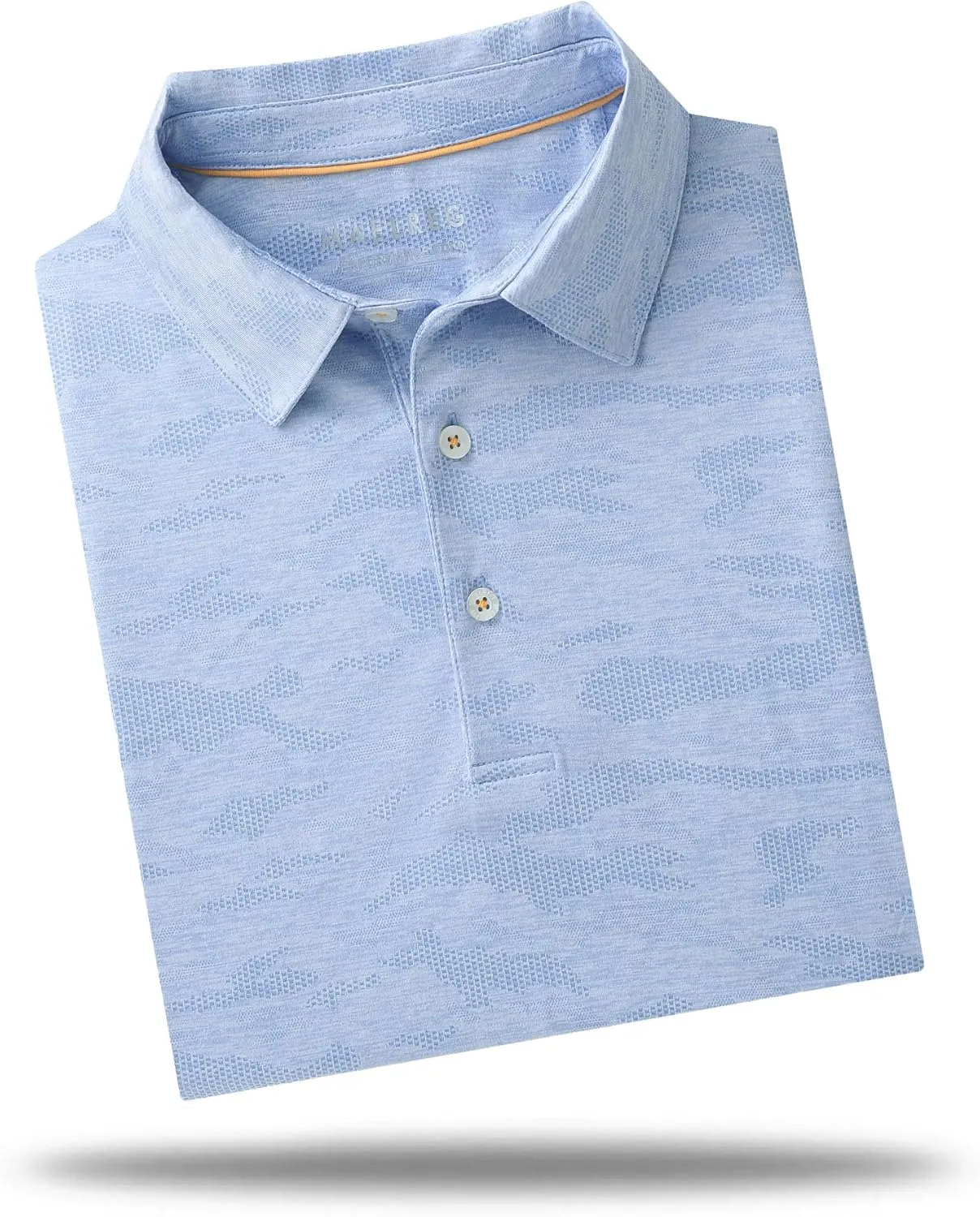 M MAELREG Golf Shirts for Men Short Sleeve Heather Jacquard Textured Stretch Moisture Wicking Performance Mens Polo Shirts