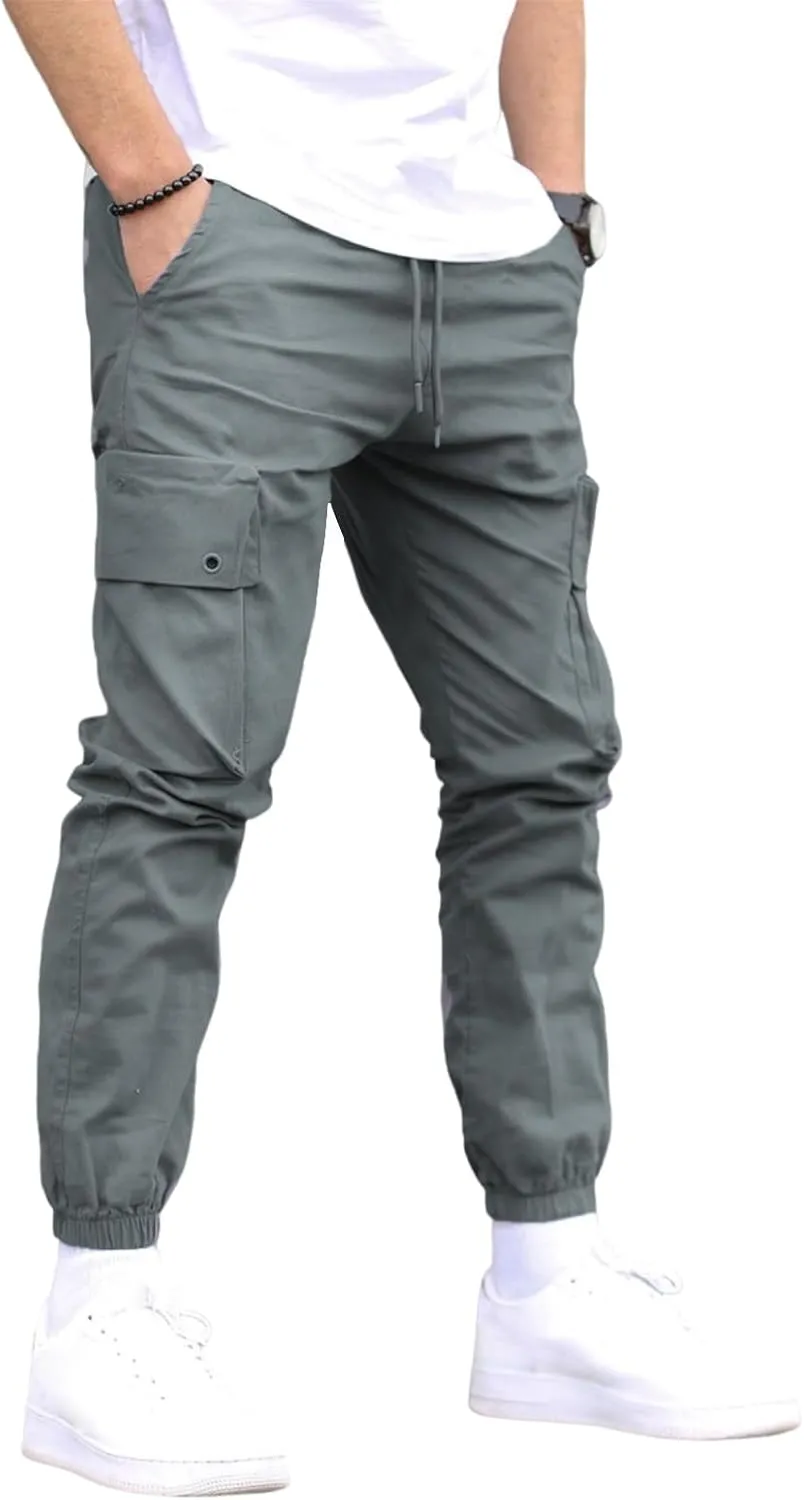 M Menmentings Men's Outdoor Jogging Casual Sweatpants Stretch Waist Lightweight Cargo Pants