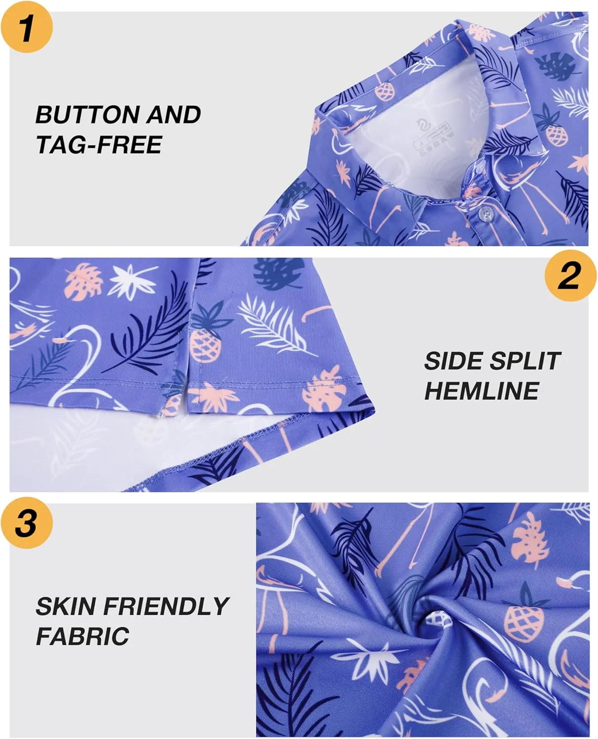 Mens Golf Shirt Short Sleeve Funny Print Golf Polo Shirts for Men Lightweight Dry Fit Quick Dry Collared Golf Polos