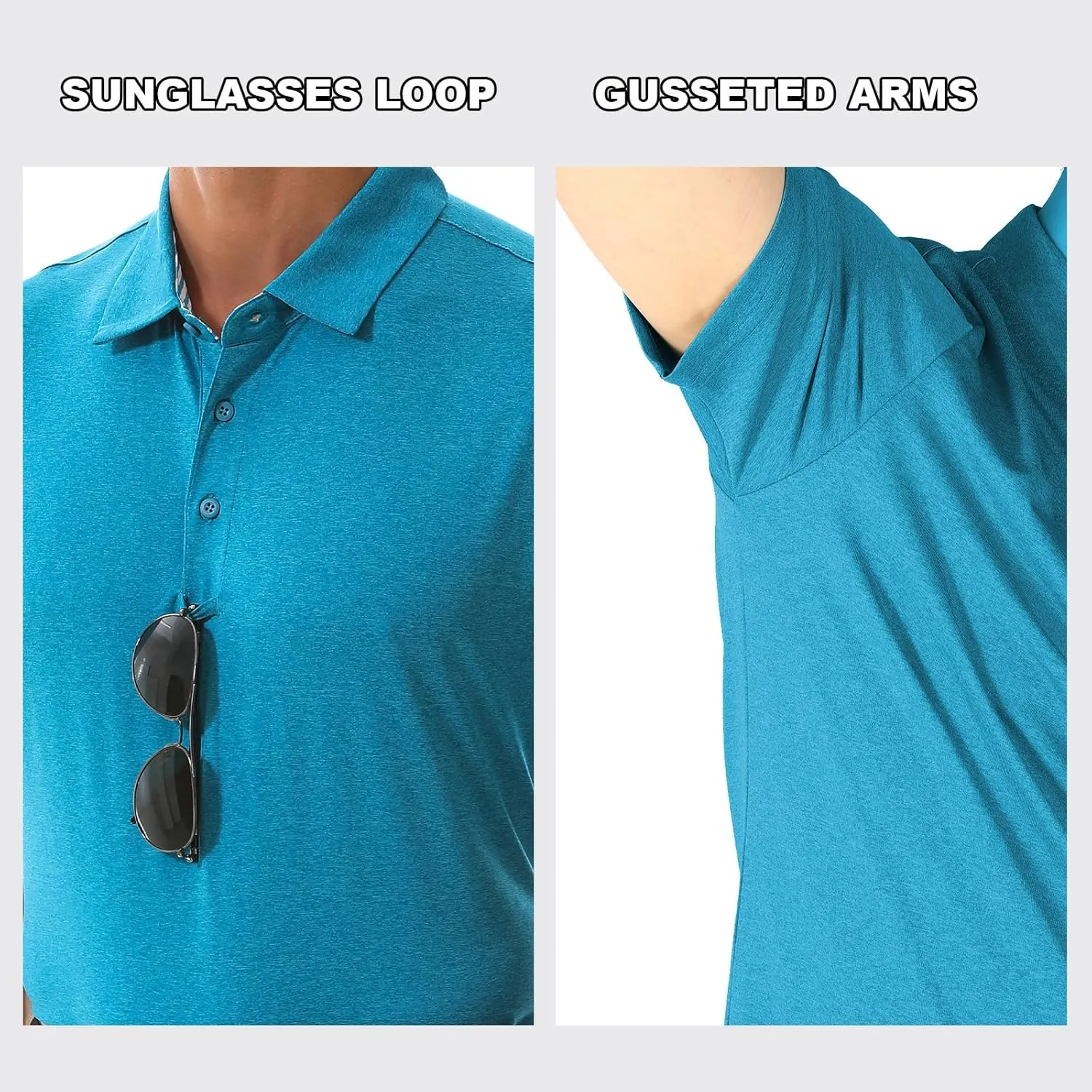 Mens Polo Shirt Quick Dry Performance Short Sleeve Tactical Shirts Golf Shirts for Men