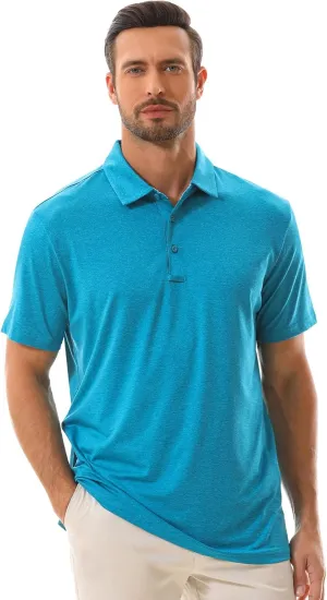 Mens Polo Shirt Quick Dry Performance Short Sleeve Tactical Shirts Golf Shirts for Men