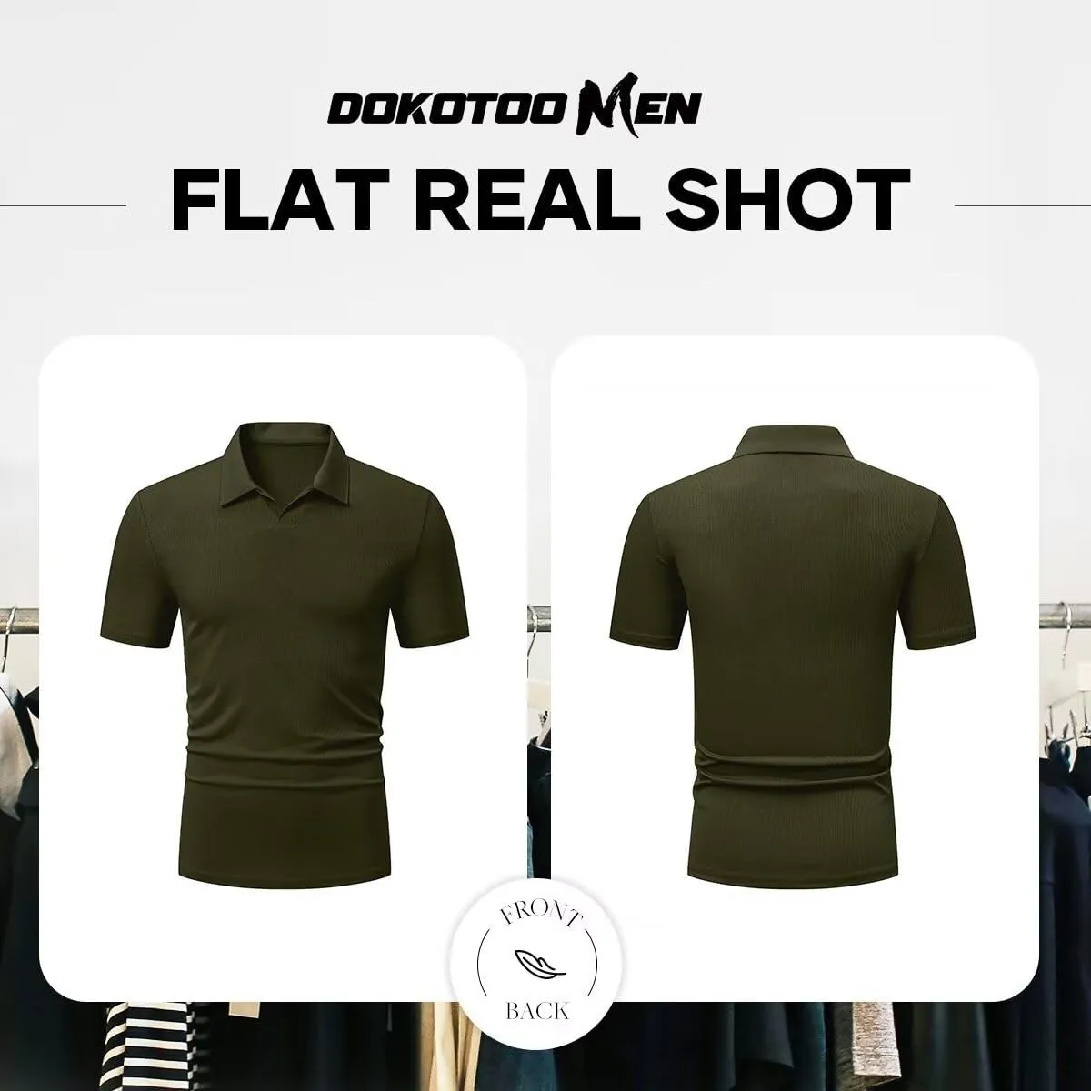 Mens Polo Shirts Short Sleeve V Neck Summer Polo T Shirts Casual Slim Fit Ribbed Textured Golf Shirts