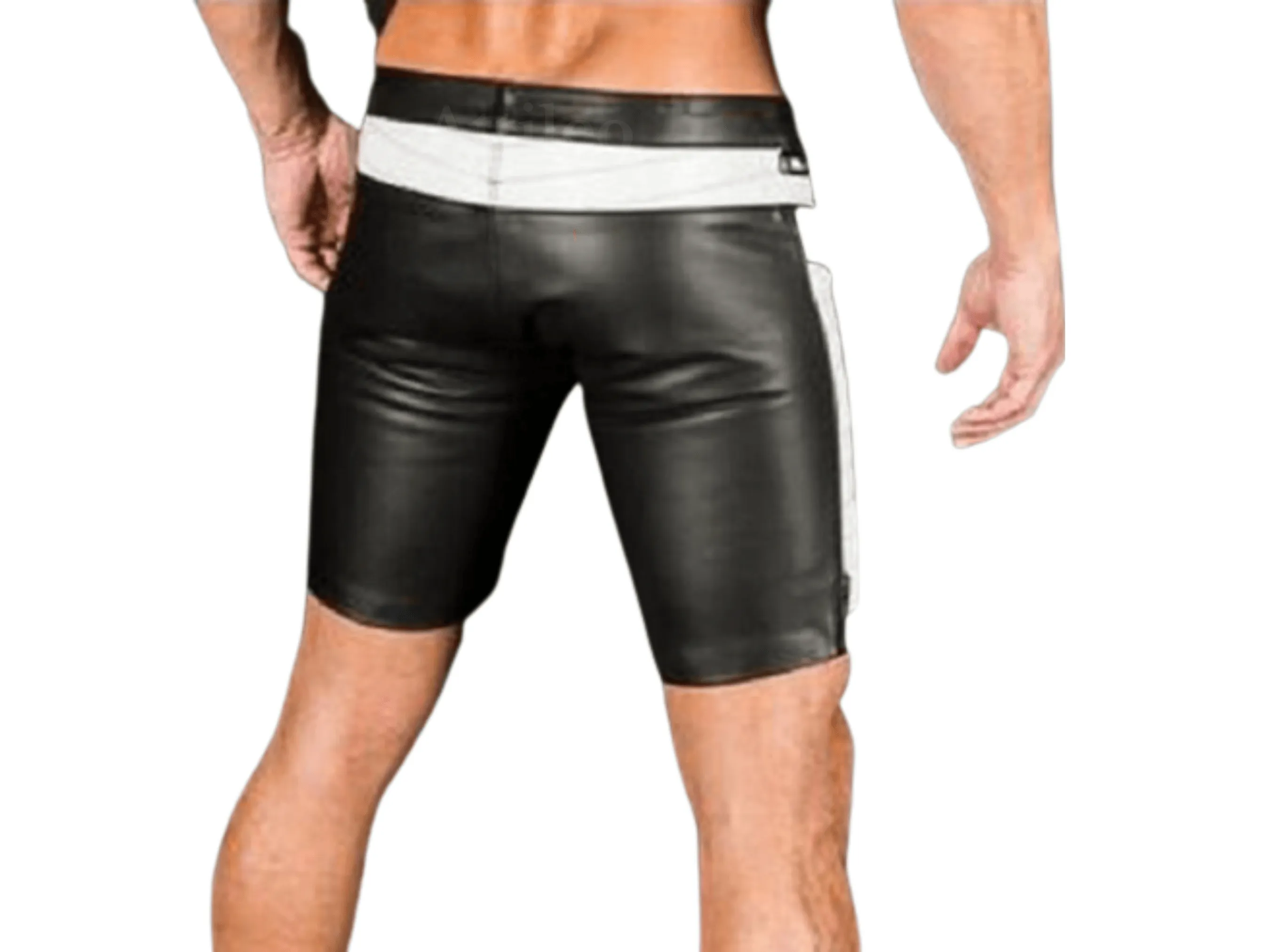 Mens Real Leather Football Shorts