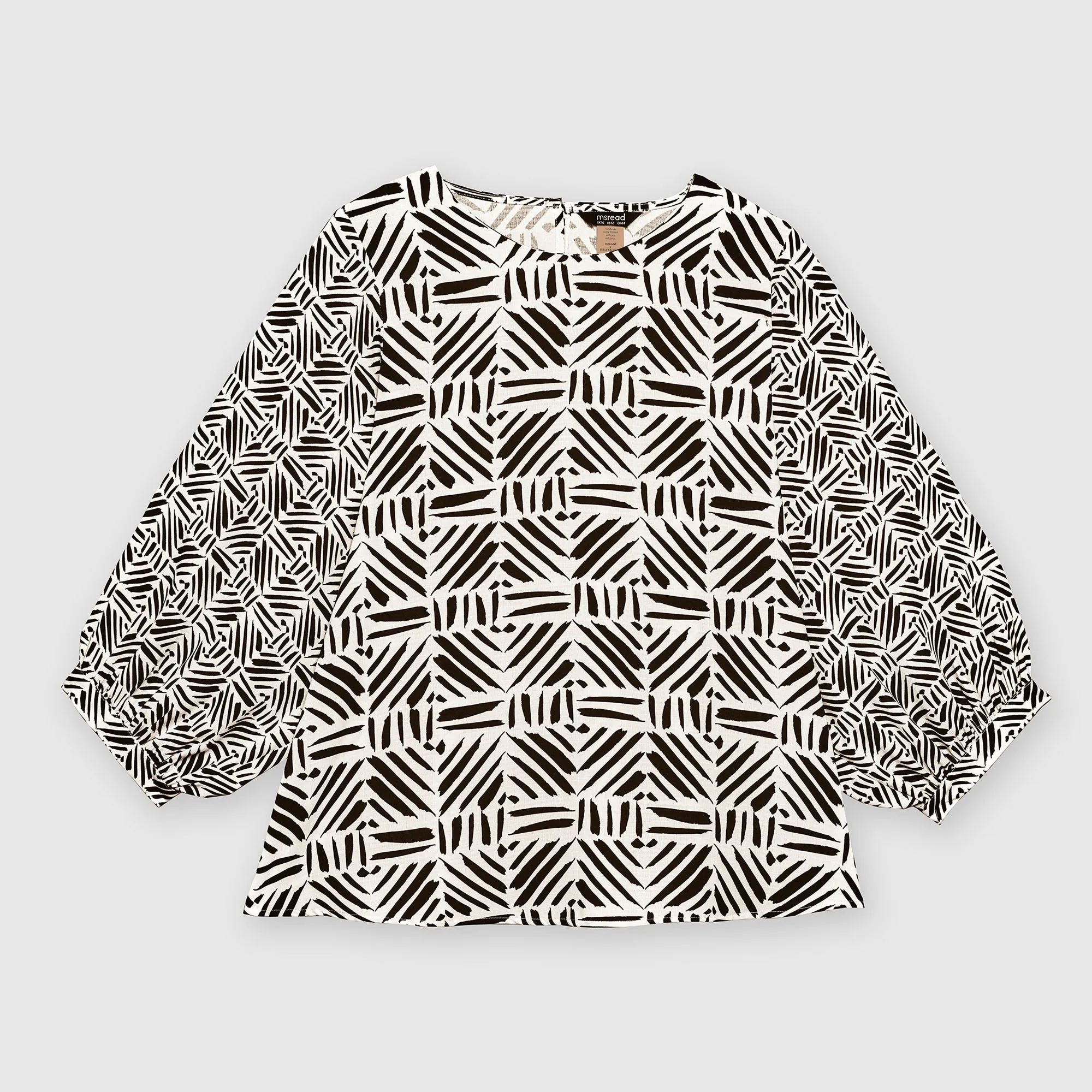 Ms. Read x Frankitas Printed Lantern Sleeve Top
