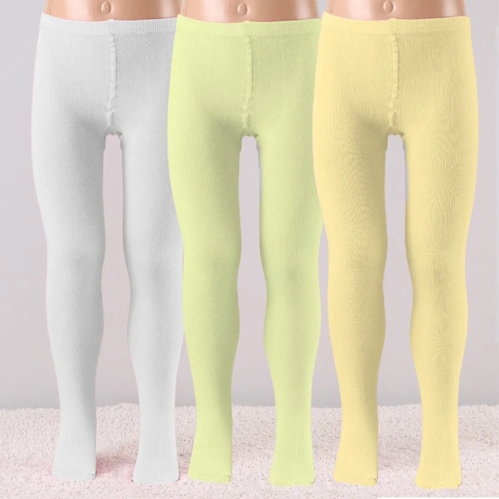 Mustang Combo Of 3 Cotton Blend Stockings: Creme, White & Skin