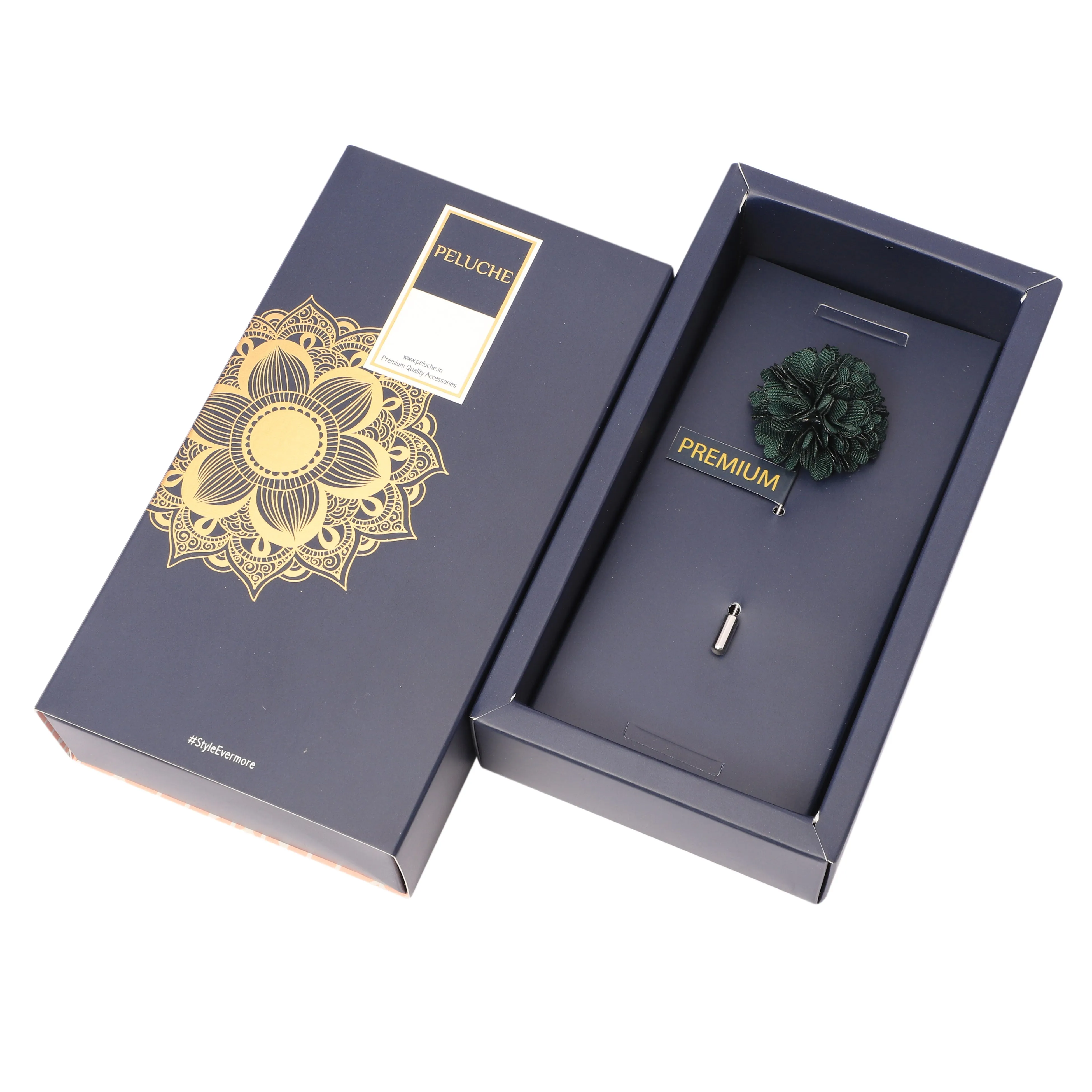 Peluche Stylish Green Brooch For Men