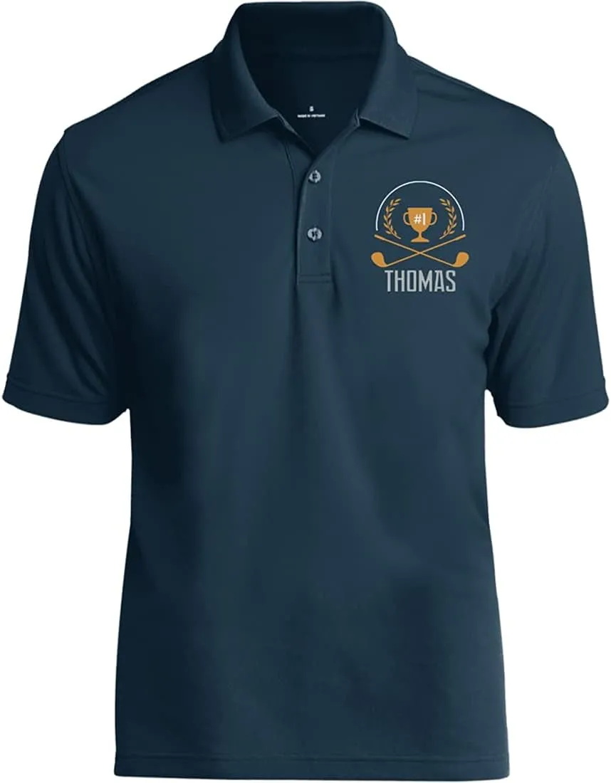 Personalized Golf Polo Shirt for Men. Best Golf Designs Collection for Polo T-Shirts & Your Custom Embroidered Name Team Club