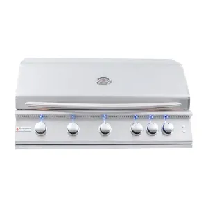 RCS Premier - 40-Inch 5-Burner Built-In Grill with Blue LED Lights and Rear Burner - Natural Gas - RJC40AL