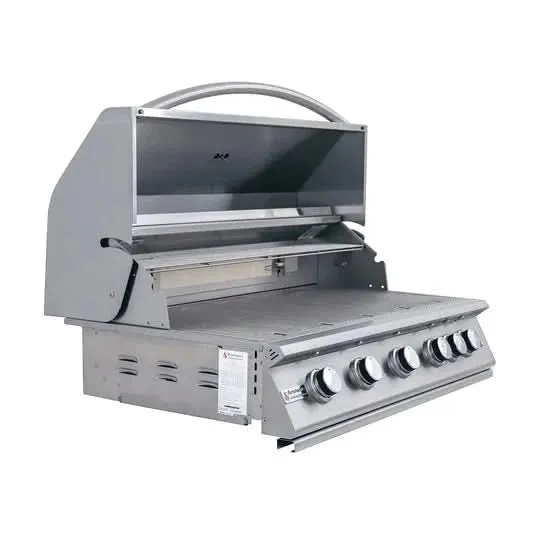 RCS Premier - 40-Inch 5-Burner Built-In Grill with Blue LED Lights and Rear Burner - Natural Gas - RJC40AL