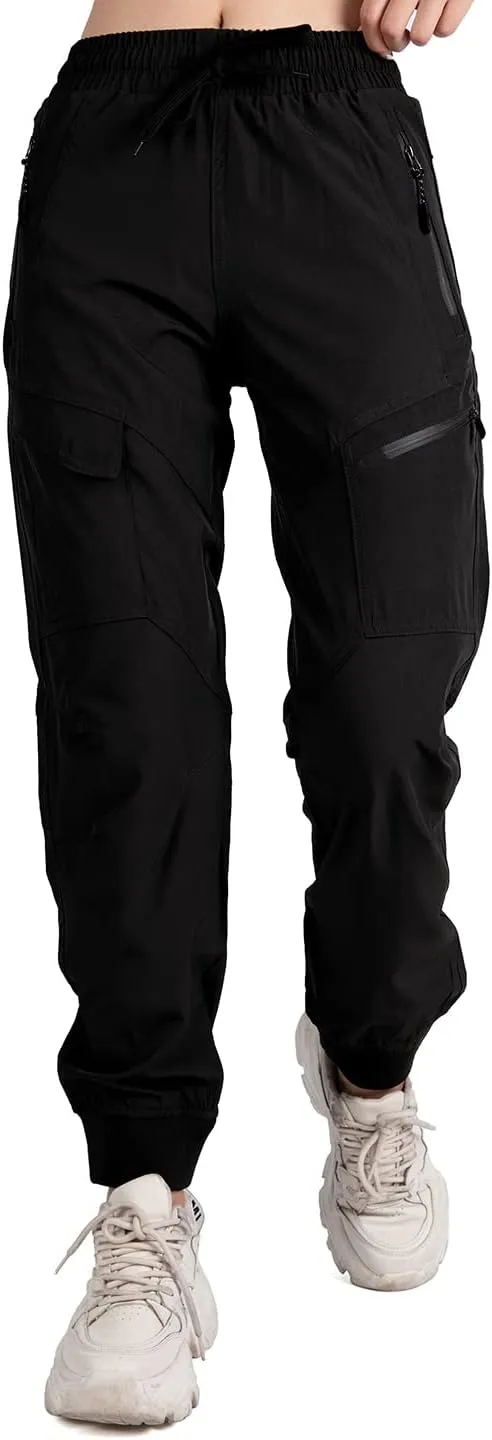 Women's Cargo Joggers Pants Lightweight Athletic Outdoor Travel Hiking Quick Dry Workout Pants