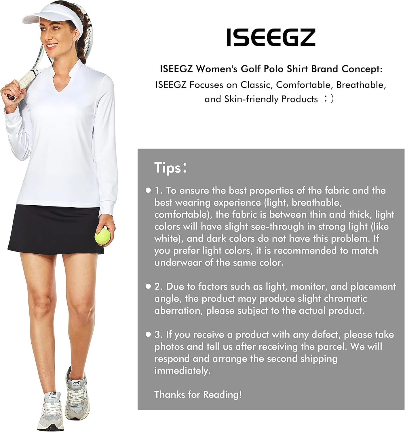 Women's Golf Shirt V Neck Short Long Sleeve Polo Shirts Lightweight Quick Dry Workout Daily Work Shirts Tops