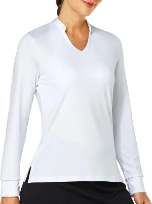Women's Golf Shirt V Neck Short Long Sleeve Polo Shirts Lightweight Quick Dry Workout Daily Work Shirts Tops