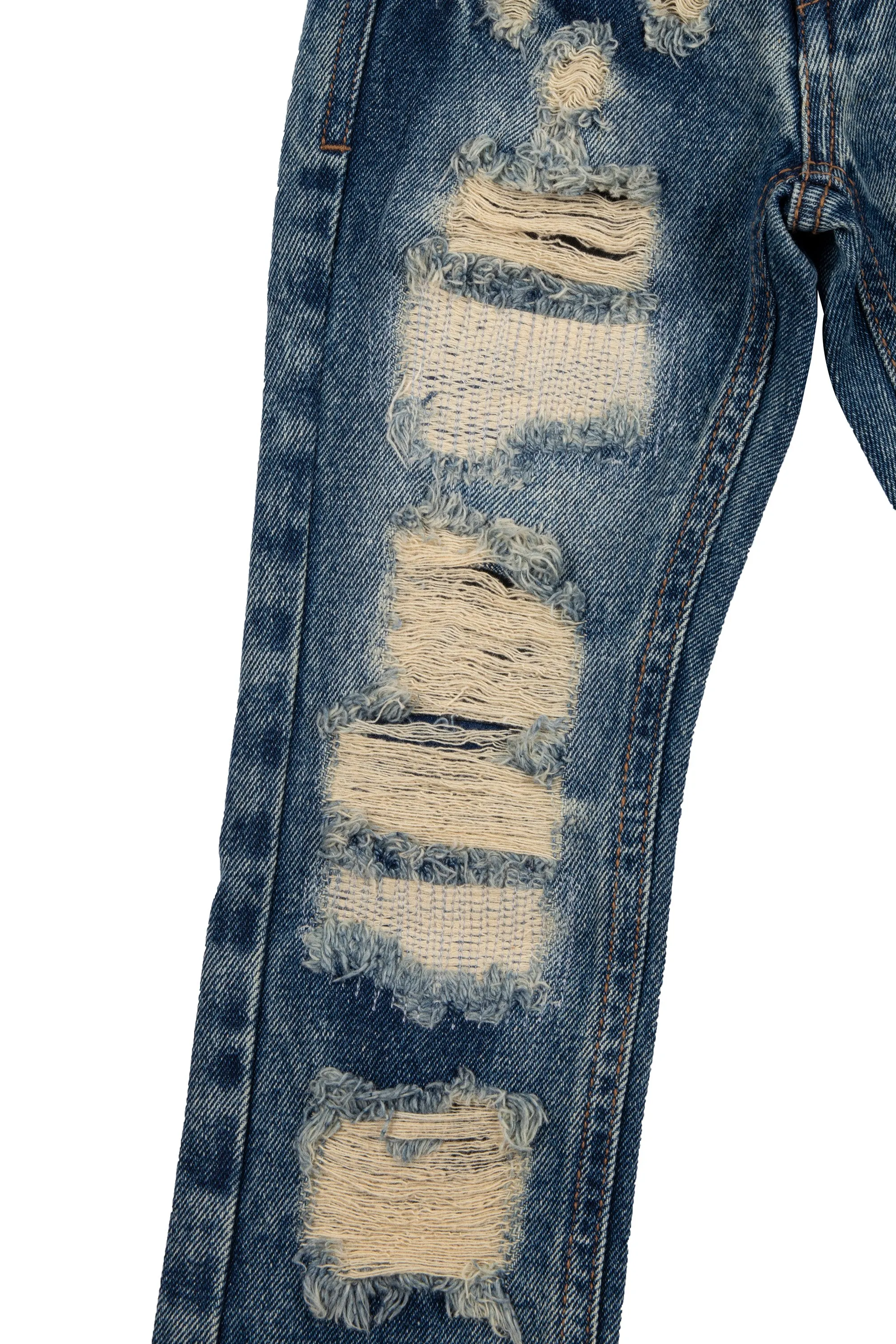 X RAY Boy's Slim Fit Heavy Rips Denim Pants