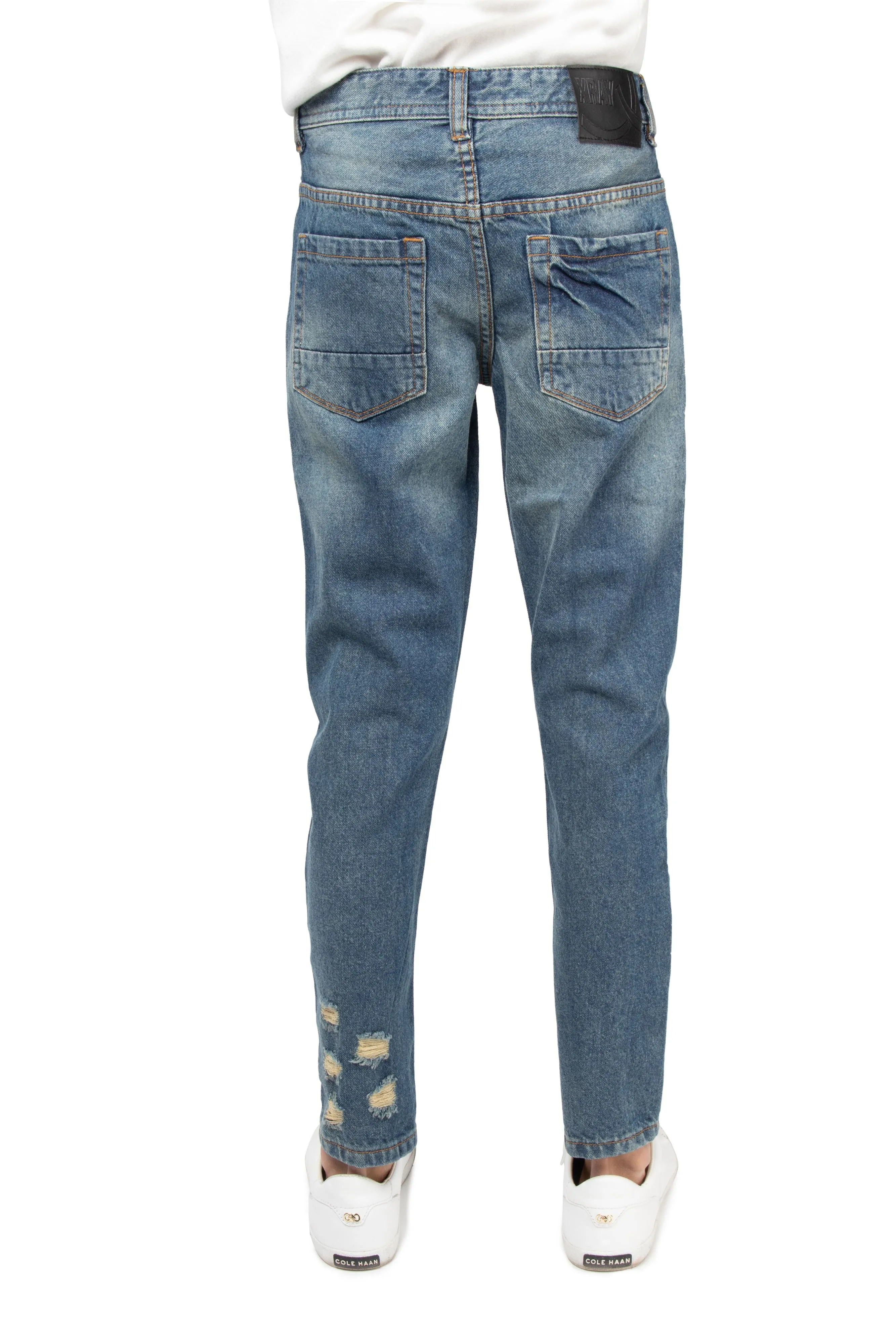 X RAY Boy's Slim Fit Heavy Rips Denim Pants