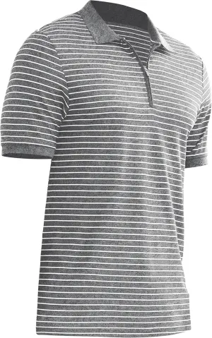 ZTN Men's Polo Shirts Short Sleeve Dry Fit Performance Moisture Wicking Zipper Golf Polo Shirts Striped Daily Casual T-Shirt